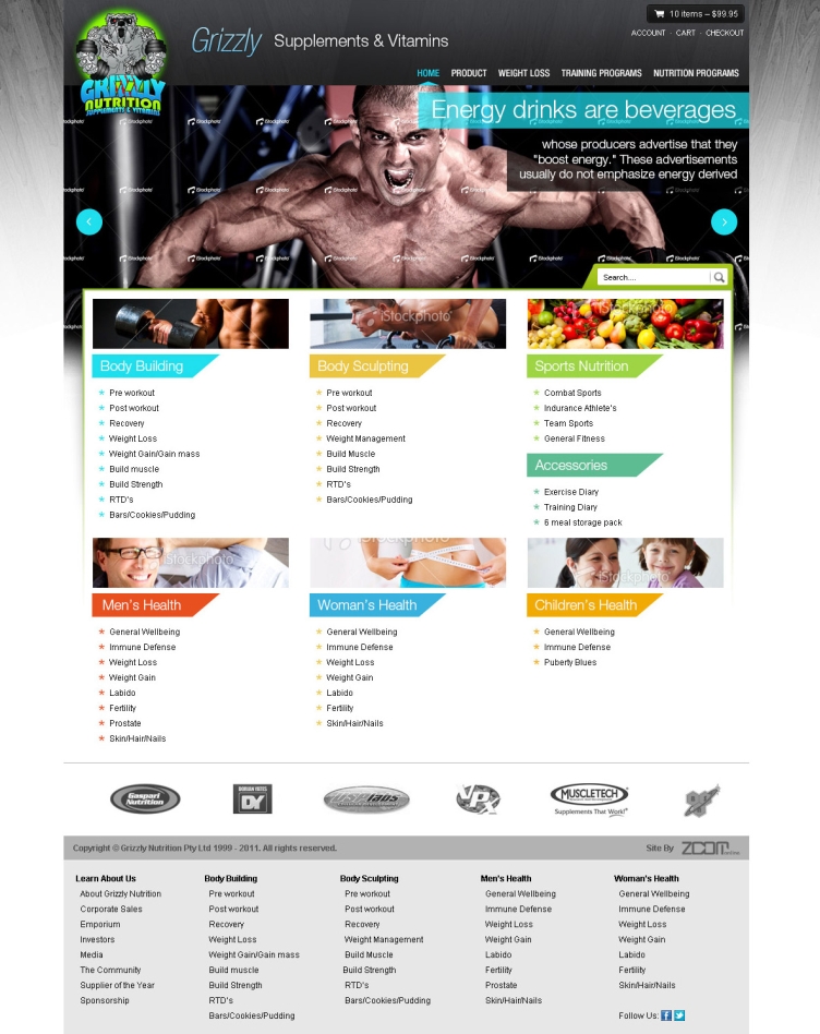 Grizzly Nutrition Website Design